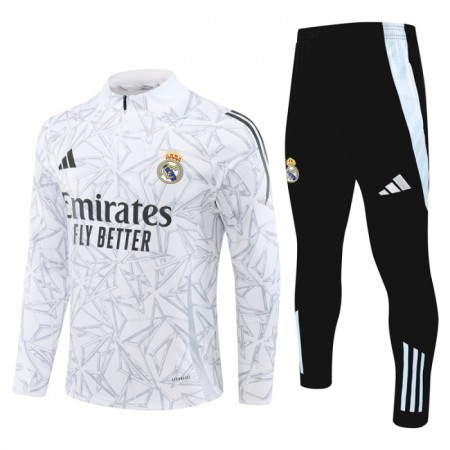 Real Madrid Hvid Trænings Sweatshirt Kvart-Zip 2024-25